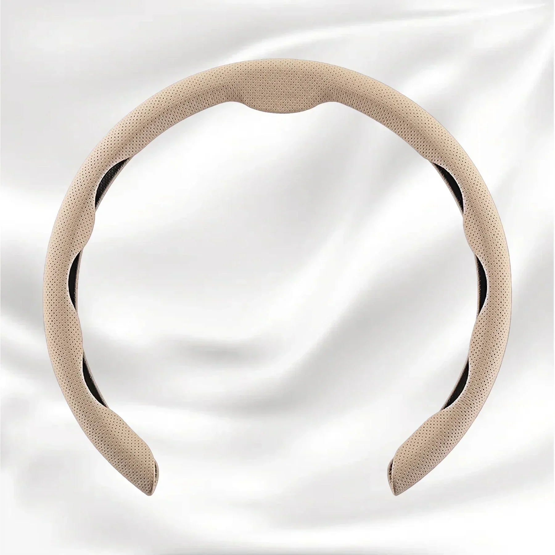 Nexi Customized Car Logo Breathable Ultra-thin 5D Leather & Carbon Car Steering Wheel Cover Universal Fit